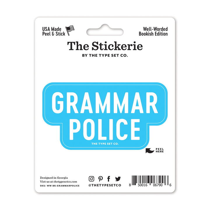 "Grammar Police" Sticker