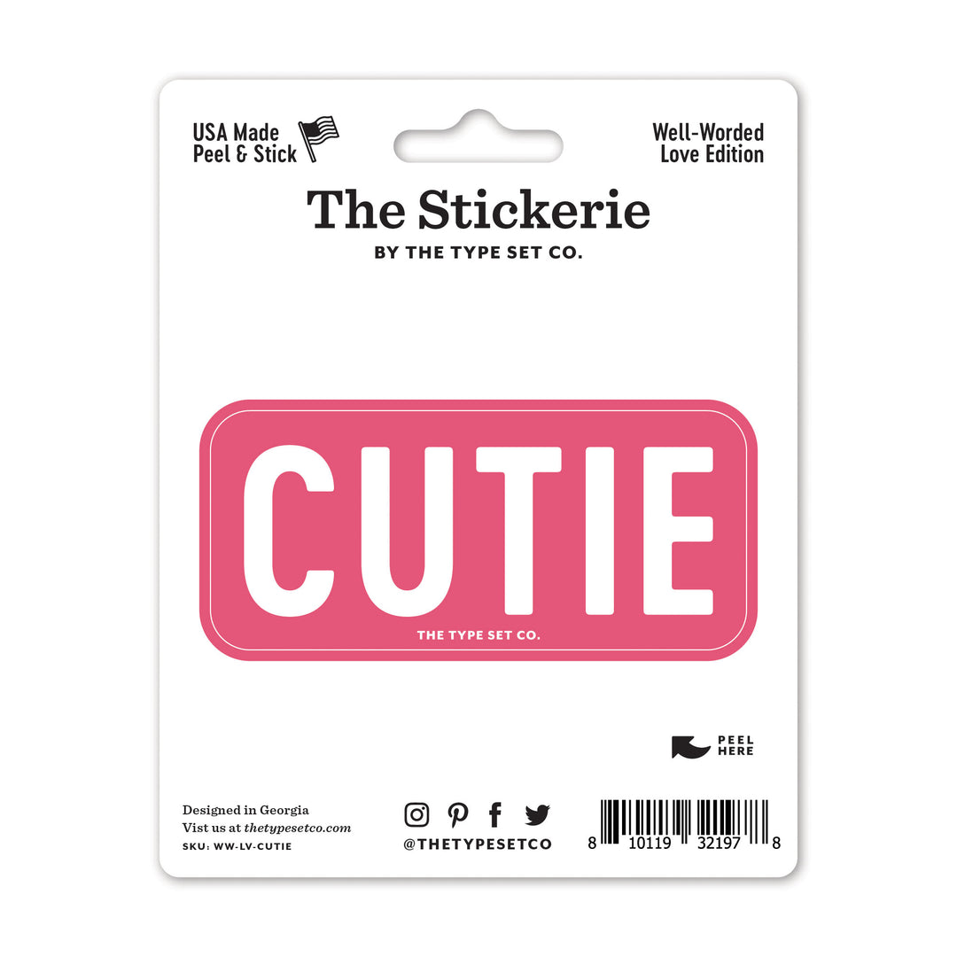 "Cutie" Sticker